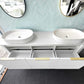 Bondi 1800mm Satin White Fluted Wall Hung Curve Vanity