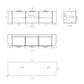 Bondi 1800mm Satin White Fluted Wall Hung Curve Vanity